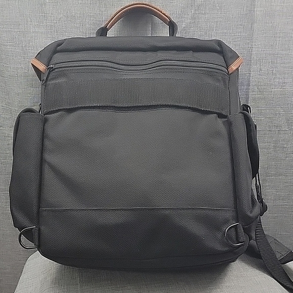 LL Bean Bob Krist VTG Large Padded Camera Bag Backpack Shoulder Canvas Leather - Picture 8 of 14